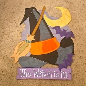 The Witch Is In Yard Flag